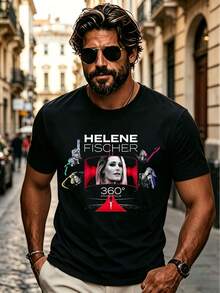 Helene Fischer 360 Tour 2026 T-Shirt - Unisex Suitable for All Seasons Concert Tee with Iconic Tour Print, Round Neck Casual Fan Merchandise for &, Machine Washable Tour Apparel - Negro - Ver 1