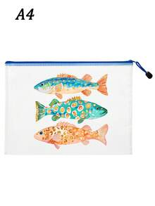 防水海灘化妝包，可愛魚類圖案，彩色網格化妝包，大容量便攜式化妝品收納袋，透氣海灘盥洗包，熱帶夏季風格旅行收納袋，多功能盥洗包，適用於游泳、度假、大學宿舍、浴室，存放化妝品、護膚品、配件、文具、海灘必需品，獨特的教師節禮物、生日禮物、節日禮物、派對禮物、度假禮物、婚禮禮物和返校禮物，多種顏色可選 - 彩色 - 查看 17
