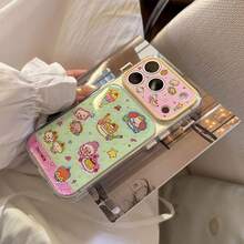 GUCADI Transparent Gold-Plated Rose Green Fresh Color Phone Case, Compatible With Apple 17 Pro Max, 16, Transparent 14, Full Coverage 15, Suitable For 17, Cartoon Gold-Plated Girl, Creative, Geometric, Cartoon Style, Fresh Minimalist, Color Block, Niche, Style - Green - View 11