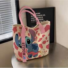Túi Tote In Họa Tiết Hoạt Hình Stitch Dễ Thương Disney Mùa Tựu Trường, Kiểu Ruy Băng, Phù Hợp Cho Phụ Nữ Đi Mua Sắm Hàng Ngày, Tụ Tập, Gặp Gỡ Bạn Bè, Túi Xách Vải Canvas Nhật Bản, Túi Đi Làm Dung Tích Lớn, Túi Tote Casual Đi Học Đi Làm Unisex - Nhiều màu - Xem 2