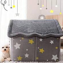 Casa para perros en interior cama plegable y suave rodar de gato cueva cálida con cojín para perros pequeños medianos y grandes S-dentro de 9 libras - Blanco - Ver 7