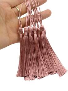 20/50/100pcs 13cm/5inch Silky Thread Bookmarks With Tassels, 2inch Rope Loop And Small Chinese Knot, Suitable For Jewelry Making, Souvenirs, Bookmarks, DIY Craft Accessories - 13cm Lotus Root Starch - View 3