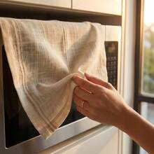 1pc Minimalist Striped Microwave Cover, Multi-Functional Appliance Dust Cover Kitchen Cloth - Rolled Edge Style - View 7