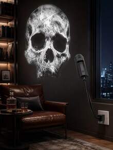 Rotatable Skull Head LED Projection Lamp - USB Powered, Adjustable Halloween Atmosphere Light, Suitable For Bedroom & Living Room Decor, Great Gift - Skull - View 10
