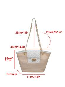 Fashionable Woven Shoulder Bag For Spring 2026, Suitable For Daily Use, Casual Outings, Travel, And Vacations - 杏色 - 查看 7