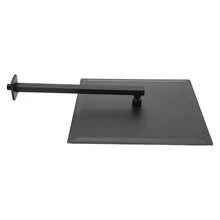 YISSALE Set doccia nero a incasso, soffione a pioggia quadrato 40 x 40 cm, funzionamento a due maniglie, soffione girevole a 360°, tubo flessibile lungo 1,5 m, per bagno, hotel, palestra, appartamento - nero - Visualizzare 4