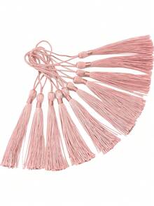 20/50/100pcs 13cm/5inch Silky Thread Bookmarks With Tassels, 2inch Rope Loop And Small Chinese Knot, Suitable For Jewelry Making, Souvenirs, Bookmarks, DIY Craft Accessories - 13cm Lotus Root Starch - View 2