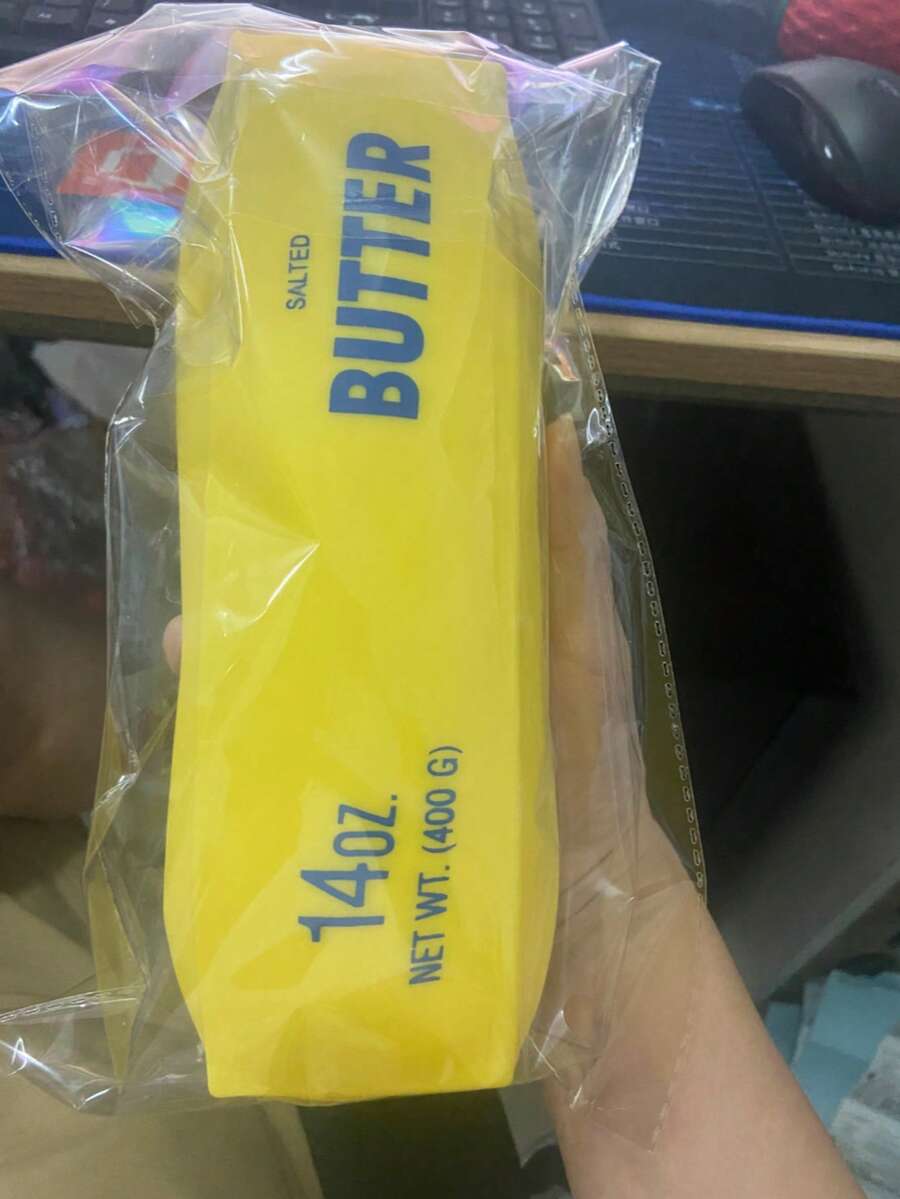 Juguete antiestrés gigante de barra de mantequilla de 25cm de TPR para apretar, juguete fidget de rebote lento para aliviar el estrés, relleno industrial suave, juguete suave para aliviar la ansiedad, perfecto para regalos de vacaciones, regalos divertidos y lindos, regalos de cumpleaños, regalos de Pascua, regalos de Halloween, regalos de Navidad, regalos de fiesta, squishy, juguetes squishy, juguete antiestrés squishy, squish de dumpling, juguetes para adultos