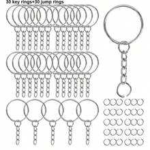 Juego de 60 piezas para hacer llaveros con anillos de llave abiertos, con anillos de cadena y anillos conectores abiertos, adecuado para manualidades DIY, creación de llaveros creativos, colgantes para mochilas, carteras y bolsos, colgantes para decoración de fiestas (5 colores disponibles) - Cadena de apertura Bucle pequeño - Ver 10