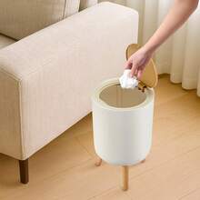 Bathroom Trash Can Garbage Can With Press Lid Trash Bin For Toilet Bathroom - View 4