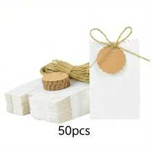 20pcs/50pcs Mini Vintage Kraft Paper Gift Boxes With Jute Rope And Tags, Gift Packaging Boxes, Suitable For Wedding, Birthday, Holiday Party, Christmas, Valentine's Day, Easy To Assemble, Finished Box Size 7cm*3.5cm*11cm - Multicolor - View 13