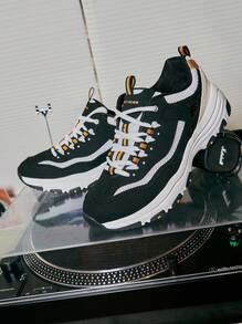 Skechers 女士D'LITES系列时尚系带运动鞋，2026春季新款休闲厚底运动鞋，8730066-BKGD - 8730066-BKGD - 查看 4