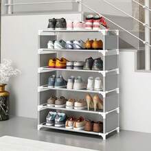 Easy To Assemble Bedside Shoe Rack, Durable Metal Shoe Display Rack, Suitable For Winter Boots And Sneakers, Keep Dorm And Bedroom Living Space Tidy - White - View 6