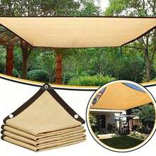 2x10m Large Area Shade Cloth Sunshade Fabric 80% Shading Rate With Grommets, Beige Privacy Screen For Gazebo, Patio, Pergola, Outdoor Shade Cover, Shade Sail For Garden, Balcony, Courtyard, Deck, Porch, Multiple Sizes Available, Suitable For Beach Use - Multicolor - View 2