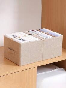 1 Stück faltbare Kleideraufbewahrungsbox mit Griff, Stoff-Kleiderschrank-Organizer-Schublade, geeignet zum Aufbewahren von Kleidung, Jeans, Pullovern, BHs, Heimdekoration, Raumteiler-Schrank, Schlafzimmer-Dekoration, Schulanfang - Aprikosenfarben - Übersicht 6