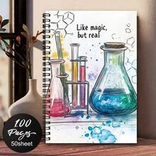 1本 _Like Magic, But Real_ 化學實驗室藝術螺旋筆記本，高品質紙張，科學日誌，化學愛好者的完美禮物，耐用裝訂 - I - 查看 6