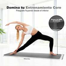 Tapete de Yoga Antideslizante 183 x 61 CM, Grueso 6mm Mat para Ejercicio Material EVA Ecológico, Incluye Correa de Transporte, Portátil Tapete Colchoneta para Pilates, Gym, Estirar y Yoga - Rosa - Ver 10