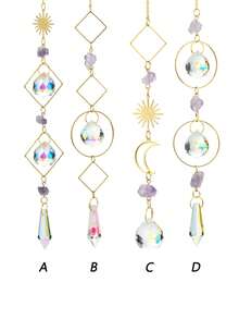 1pc Dreamy Amethyst Prism Suncatcher, Rainbow Maker Window Hanging Decor, Suitable For Room, Home, Bedroom, Wall, Patio And Outdoor Decoration, Ideal Gift For Birthday, Graduation, Mother's Day, Valentine's Day And Christmas, Perfect Gift For Female Friends - Multiple Styles - View 4