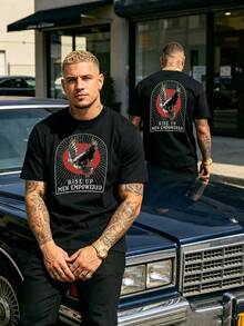 Lightweight 102% Cotton Unisex Tee For Short Trip Easy Going Out Wear - 黑色 - 查看 2