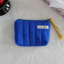 1 pieza Monedero acolchado con rayas de nube, bolsa de almacenamiento portátil mini, puede almacenar caramelos, aperitivos, lápiz labial, auriculares, bolsa pequeña, bolsa con forro interior de cremallera de color caramelo, bolsa para lápiz labial, monedero, tarjetero, bolsa de almacenamiento de auriculares, puede contener tarjetas bancarias, tarjetas de crédito, monedas, capacidad suficiente, tela suave y cómoda, monedero de tarjeta de moda, adecuado para estudiantes y trabajadores de oficina en sus desplazamientos diarios y compras. - Multicolor - Ver 13