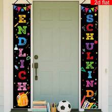 2pcs Colorful Letter Vertical Couplets For School Opening Season. Made Of Polyester Material. Suitable For School Reunion Parties, School Opening Themes, Classroom Doorhead Scenes For Indoor/Outdoor Decoration, Gardens, And General Themes. - A - View 4