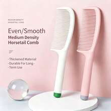 1Pc Standable Two-Tone Handle Hair Comb, Medium Density Smooth Detangling Plastic Hair Comb For All Hair Types - Multicolor - View 4