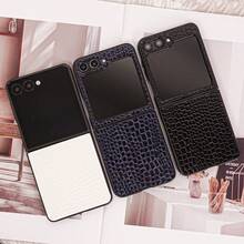 CHOKBODY Glossy Textured Luxurious Style Crocodile Pattern Faux Leather Folding Phone Case Compatible With Samsung Galaxy Z Flip 8/7/7FE/6/5/4 5G Foldable Phone Protective Cover - White - View 3