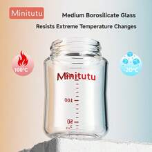 1 pieza Botella de bebé de vidrio de borosilicato 80/160/240ML Apta para uso diario - transparente - Ver 4