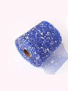 1件雪花點薄紗、亮片薄紗布料捲，適用於婚禮派對生日禮物盒包裝 - A - 查看 12