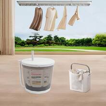 2-In-1 Manual Mini Portable Washing Machine, Compact Washing Machine, Manual Spin Dryer, Clothes And Vegetable Washing Machine - Grey - View 2