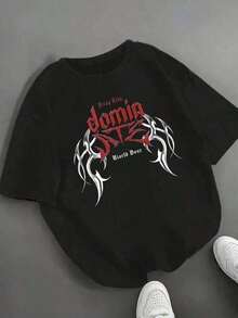Playera de hombreCamiseta Oficial 2025 World Tour para Mujer - Camiseta de Concierto Negra con Letras Rojas y Blancas, Ropa Casual Suave para el Día a Día, Lavable a Máquina, Fan ApparelLoos - Negro - Ver 1