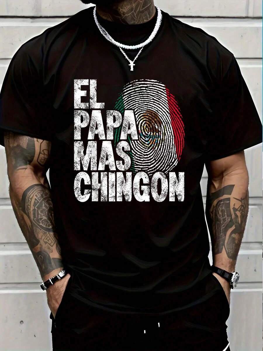 2026 Men's T-Shirts 100% Cotton The Coolest Dad Father's Day T-Shirt Best Mexican Dad T-Shirt Graphic T-Shirt For Men And Women - 軍綠色 - 查看 1