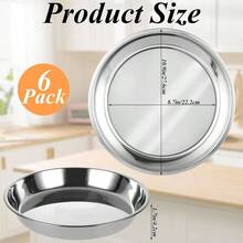 - Juego de 6 moldes de pizza de acero inoxidable de 10 pulgadas para horno, bandeja de pizza antiadherente, bandeja de pizza para hornear, platos de pizza, sartn para tartas, galletas, apto - plateado - Ver 2
