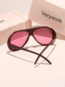 Verywork 1pc Multicolor Oversized Exaggerated Geometric Personality Full Frame Women's Fashion Glasses, Suitable For Holiday Gifts, Carnival Parties, Street Style, Festivals, Outing Dress-Up, Etc. - Multicolor - View 6