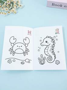 Children's Fun Ocean Coloring Book Animal Drawing Book Back To School Season Drawing Learning Aid Practice Book Teacher Reward Small Gift - Multicolor - View 8
