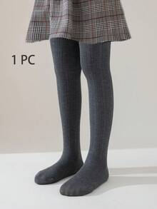 1/2 件女童紧身裤，纯色卡其色、杏色、米色、灰色、紧身、竖条纹、校园风格、公主风、全长紧身裤，适合所有季节，秋冬，时尚百搭 - 彩色 - 查看 9