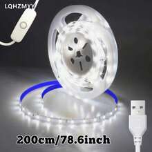 LQHZMYY 12V 按鈕開關控制 LED 燈條 USB 插電式 手掃開關感應燈 自黏式燈條 雙色溫可調 臥室電視背光 櫥櫃裝飾畫 聖誕節萬聖節生日太空主題氛圍裝飾燈 - 501開關 - 查看 21
