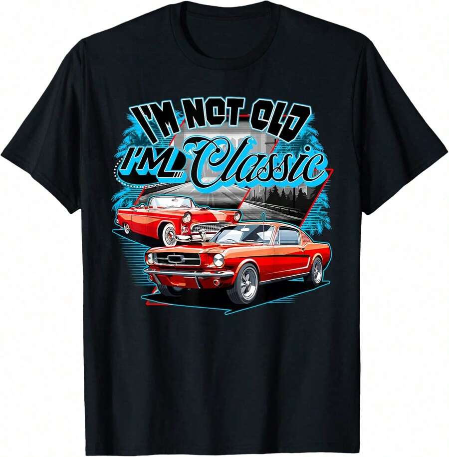 Camiseta Retro Clásica de los Chevys Bel TriFive de los años 50, 55, 57 y 90 - Negro - Ver 1