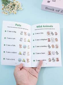 Children's English Sentence Matching Workbook, Early Education Cognitive Learning Book, Read Sentences And Circle Pictures, Back To School Season Tutoring Study Book, Teacher's Assignment Book - 彩色 - 查看 6