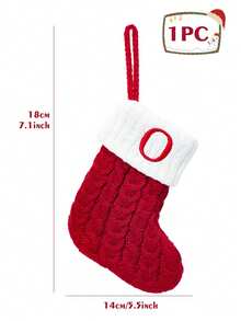 1Pc Red Knitted Christmas Hanging Stocking, Initial Letter A-Z Knitted Xmas Stocking, Ornament Stocking, Christmas Tree Decoration, Christmas Gift, Merry Christmas Party Decor, Christmas Decoration, Xmas Decor, Decor, Decor, Christmas Home Decor - Multicolor - View 39