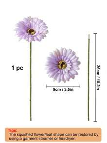 24/12/6/2pcs Artificial African Daisy, Silk Faux Flowers, Artificial African Chrysanthemum, Bulk Faux Sunflower, Wedding Bouquet, Party Home Kitchen Decoration, Scene Arrangement, Party, Holiday Decoration - Mauve Purple - View 2