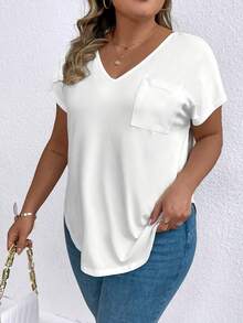 Talla Grande - Talla Grande - Top de Moda Casual para Mujer - Blanco - Ver 5