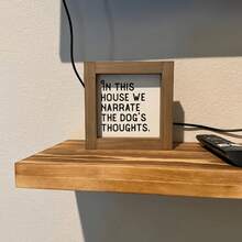 1pc Rustic Wooden Dog Quote Sign, Classic Pet Themed Wall Art, Humorous Farmhouse Decor, Multipurpose Tabletop Plaque, English, Home & Kitchen Decoration - Multicolor - View 7