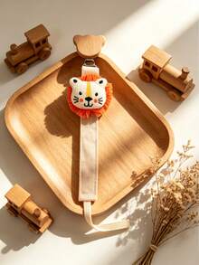 Cadena de chupete estilo león, clip de madera con cabeza de oso, nombre personalizado, regalo único para niños, accesorio decorativo para chupete - Multicolor - Ver 8