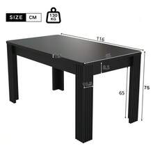 Dining Table, Contemporary Dining Table, Sturdy Dining Table, Four-Legged Table, Oak Table, Rectangular Dining Table, Coffee/Leisure Table, Modern And Minimalist Dining Table - 黑色 - 查看 2