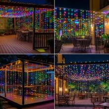 1 Stück batteriebetriebene LED-Hängelichterkette für Haus-Hintergrunddekoration, 6m/3 Meter, für Feiertagsparty, Hochzeit, Geburtstagsdekoration - Batteriekasten-Vorhangleuchte - Übersicht 10