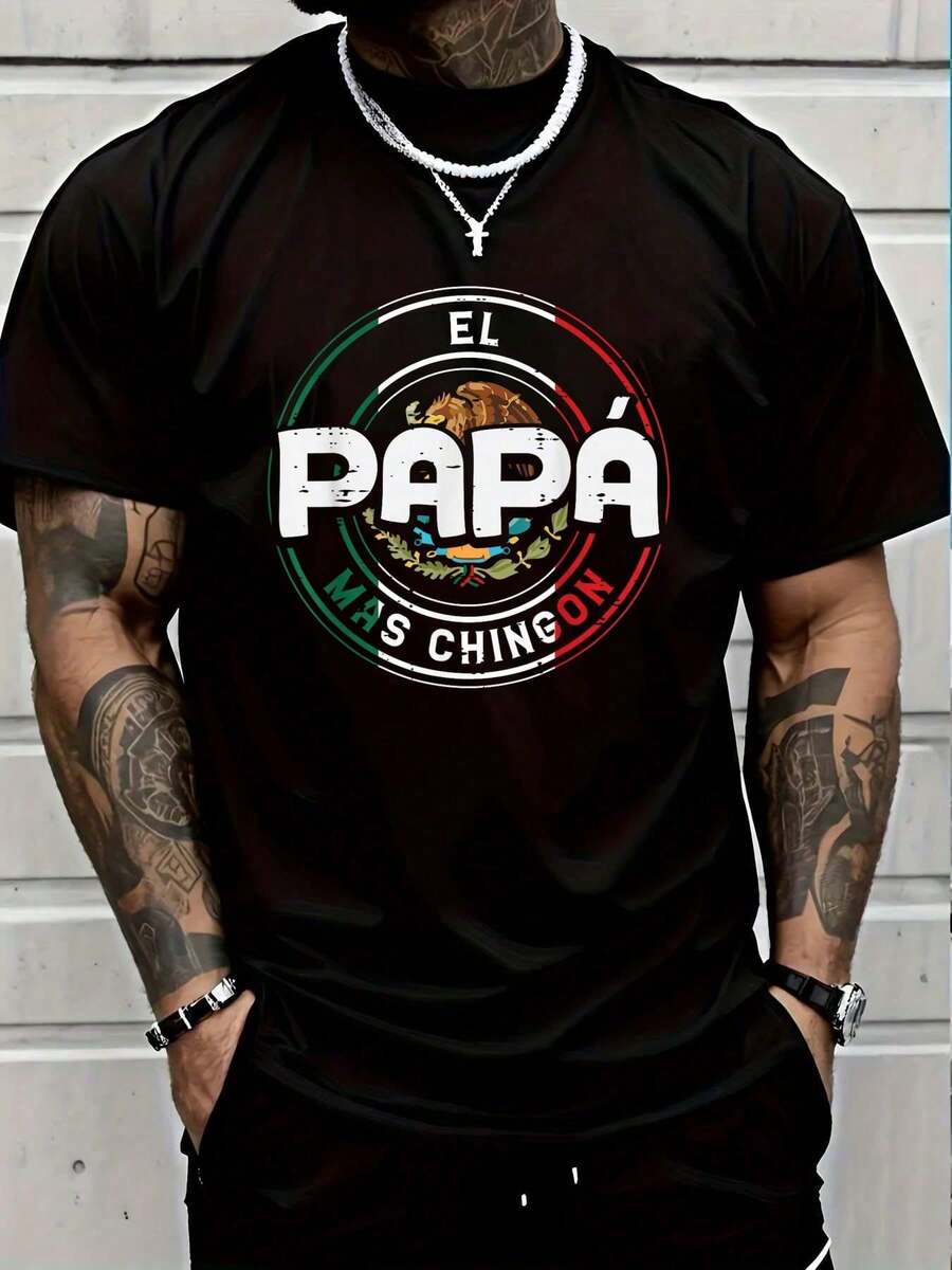 2026 Men's T-Shirts 100% Cotton The Coolest Dad Father's Day T-Shirt Best Mexican Dad T-Shirt Graphic T-Shirt For Men And Women - 紅色 - 查看 1