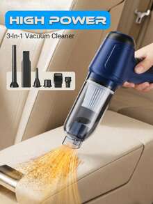 3-In-1 Cordless Car Vacuum Cleaner, Portable Wet & Dry Vacuum With Suction, Blowing & Inflating Functions, 2400mAh Rechargeable Handheld Cleaner For Car Interior, Home, Office, Keyboard & Pet Hair, Gift For Men Women, Summer Essential - Handheld - View 2