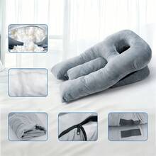 Dieses Kissen-Set Für Bauchschläfer, Inklusive Gesichtsmassagekissen, Wurde Speziell Für Diese Schlafposition Entwickelt. Hergestellt Aus Memory-Schaum Und Ausgestattet Mit Einem Abnehmbaren Kissenbezug, Ist Es Die Ideale Wahl Für Entspannung Zu Hause, Nackenstütze Und Erhöhten Schlafkomfort. - Grau - Übersicht 7