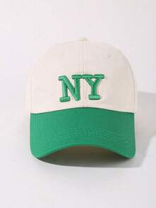 1pc Baseball Cap Embroidered With "NY" Letters, Suitable For Spring And Autumn Outdoor Wear, Casual, Vacation And Travel - Multicolor - View 4